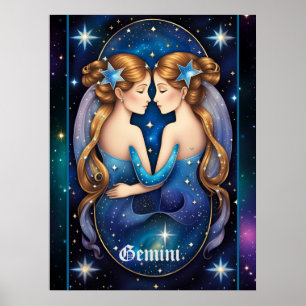Poster Bijoux Galaxy Zodiac Gemini