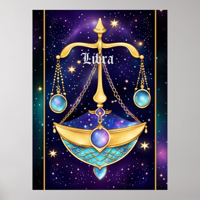 Poster Bijoux Galaxy Zodiac Libra (Devant)