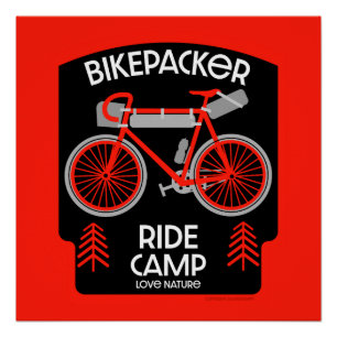 Poster Bikepacking   Débordement   Tourisme   Camping
