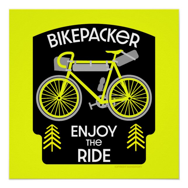 Poster Bikepacking | Débordement | Tourisme | Camping (Devant)