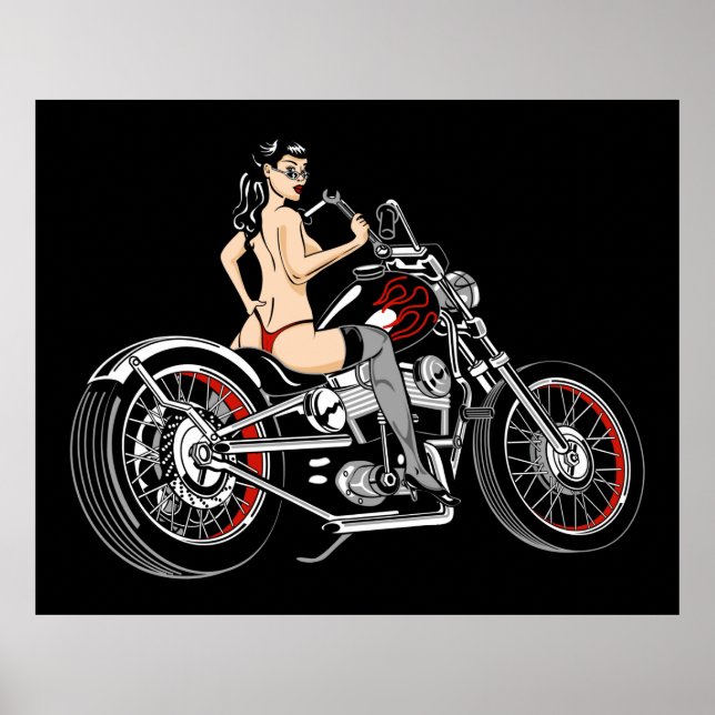 Poster Biker Babe (Devant)