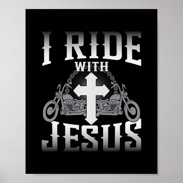 Poster Biker Je Marche Avec Jesus Faith (Devant)
