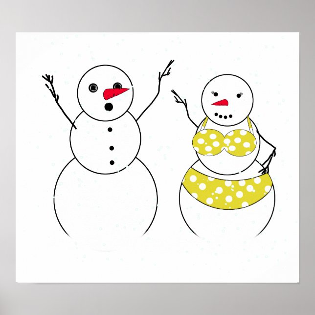 Poster Bikini Time Bonhommes de neige (Devant)