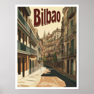 Poster Bilbao Espagne Vintage voyage d'art