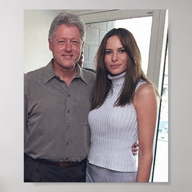 Poster Bill Clinton & Melania Trump À L'Open Américain De (Devant)