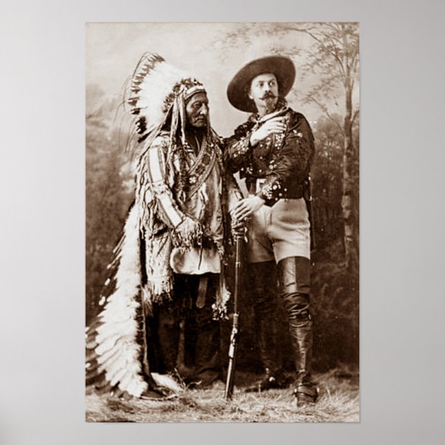 Poster Bill du chef Sitting Bull et Buffalo vers 1885 (Devant)