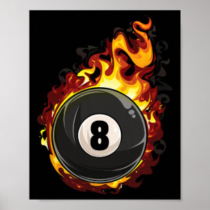 Poster Billard 8 Ball Player Pool Billard Snooker Cue