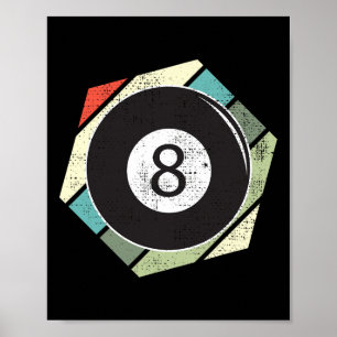Poster Billard 8 Ball Retro Love Pour Le Billard Sport