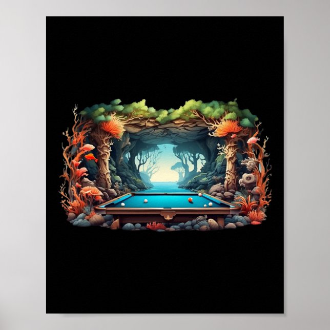 Poster Billard amusant Billard Art Billard Jouer Joueurs  (Devant)