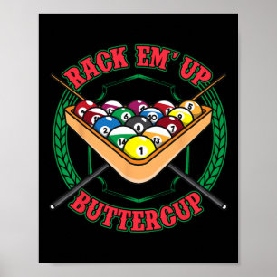 Poster Billard amusant Salle de billard Snooker Rack Em U