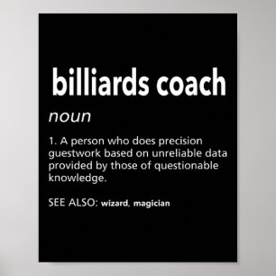 Poster Billard Coach Définition Drôle Pool Joueur de bill