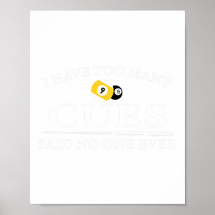 Poster Billard de piscine amusant J'ai trop de pistes