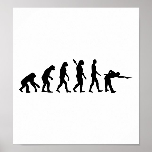 Poster Billard de pool d'évolution (Devant)