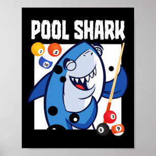 Poster Billard de requin de piscine Joueur 9 balle