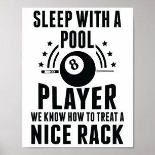 Poster Billard Dormir Avec Un Joueur De Piscine Drôle Bil