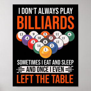 Poster Billard Drôle Dit Avec Table De Billard Pour Billi