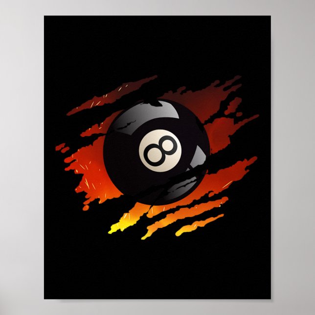 Poster Billard Hommes 8 Ball Pool Ligue Snooker Eigh (Devant)