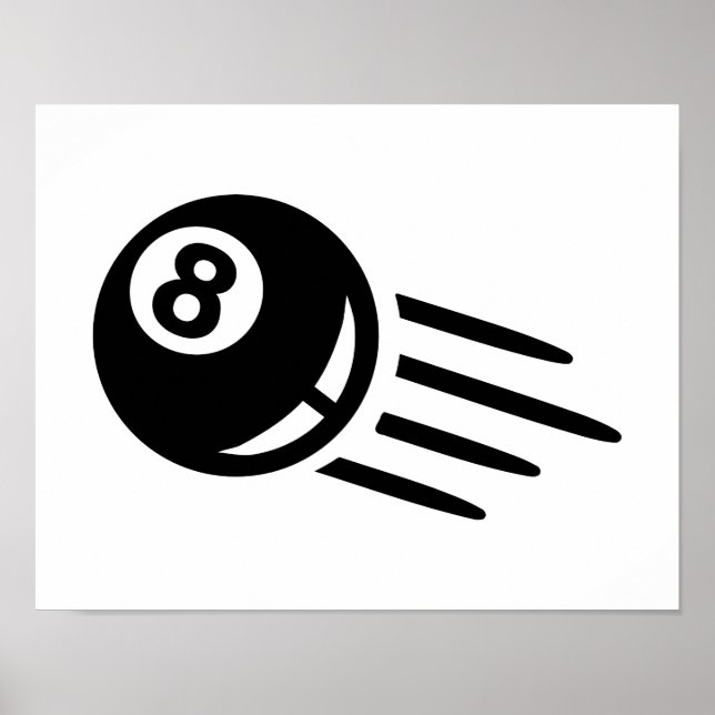 Poster Billard huit balles (Devant)