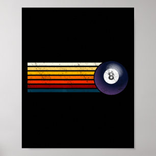 Poster Billard rétro Ll Huit Pool Table Snooker Pyrami