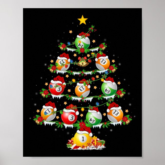 Poster Billard Sports Amoureux Éclairage Billard Christma (Devant)