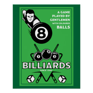Poster Billards de poche vintages