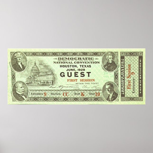 Poster Billets de la Convention nationale démocratique 19 (Devant)