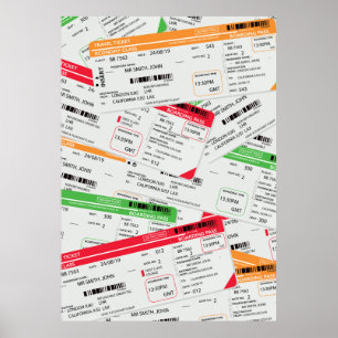 Poster Billets de ligne aérienne
