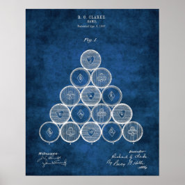 Poster Billiard Balls Brevet Imprimer1 Pool Salle de jeu 