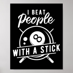 Poster Billiard Battre Les Gens Avec Un Bâton Drôle Billi