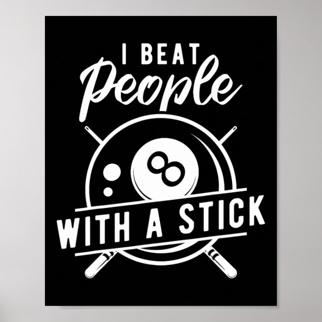 Poster Billiard Battre Les Gens Avec Un Bâton Drôle Billi (Devant)