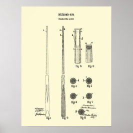 Poster Billiard Cue peinture murale de brevet Imprimer #4