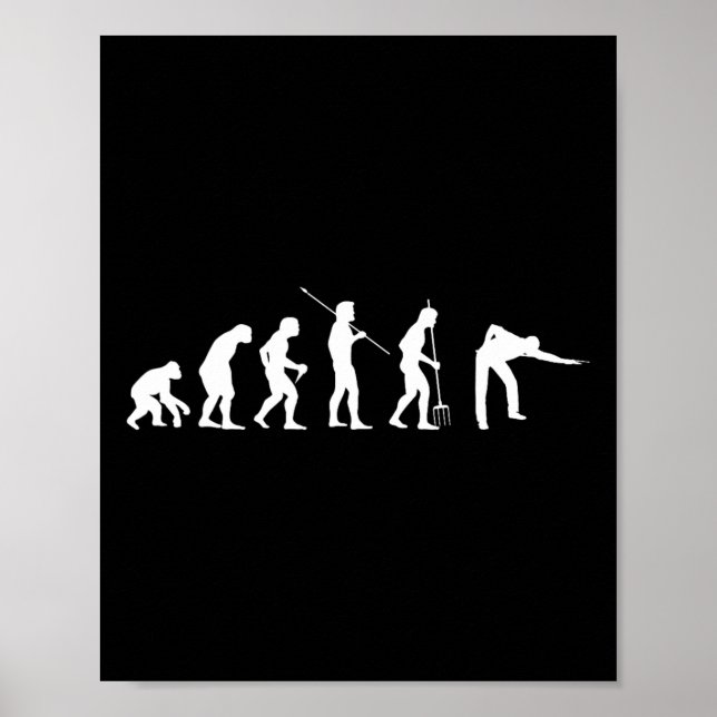 Poster Billiard Evolution Snooker Pool Chalk Billiard Pla (Devant)