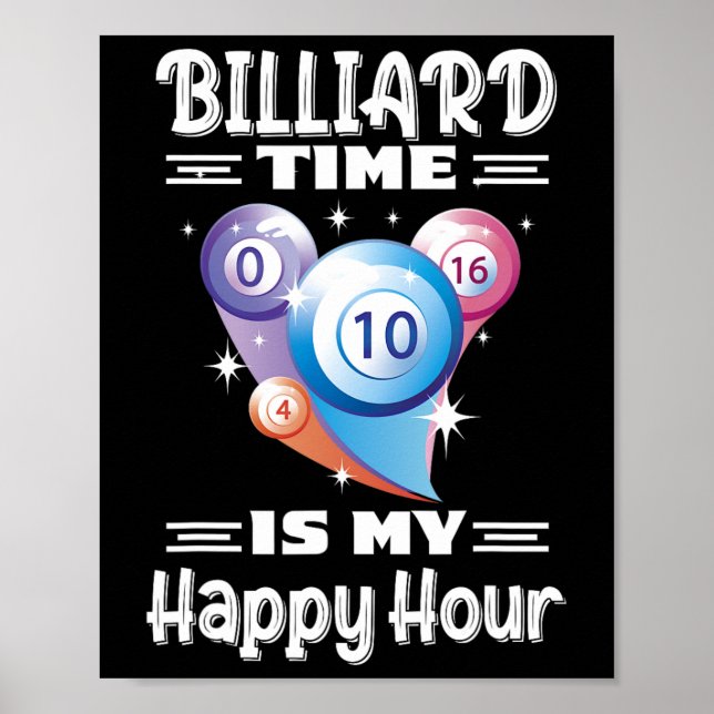 Poster Billiard Heure Heureuse Avec Billiard (Devant)