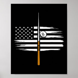 Poster Billiard Pool Player Billiards Table Etats-Unis Am