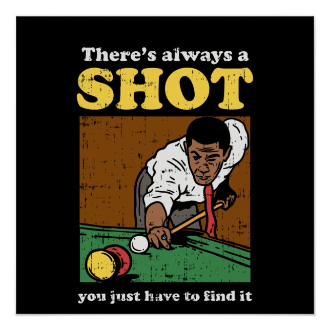 Poster Billiard Snooker Retro (Devant)