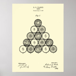 Poster Billiards Balls Brevet Wall art PRint #1