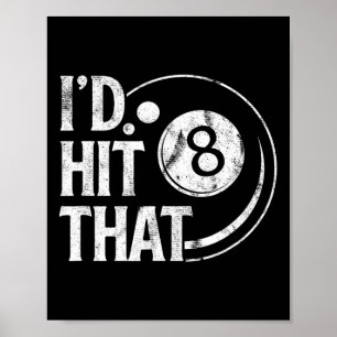 Poster Billiards Drôle Id Touché Que 8 Ball Pool Jouer