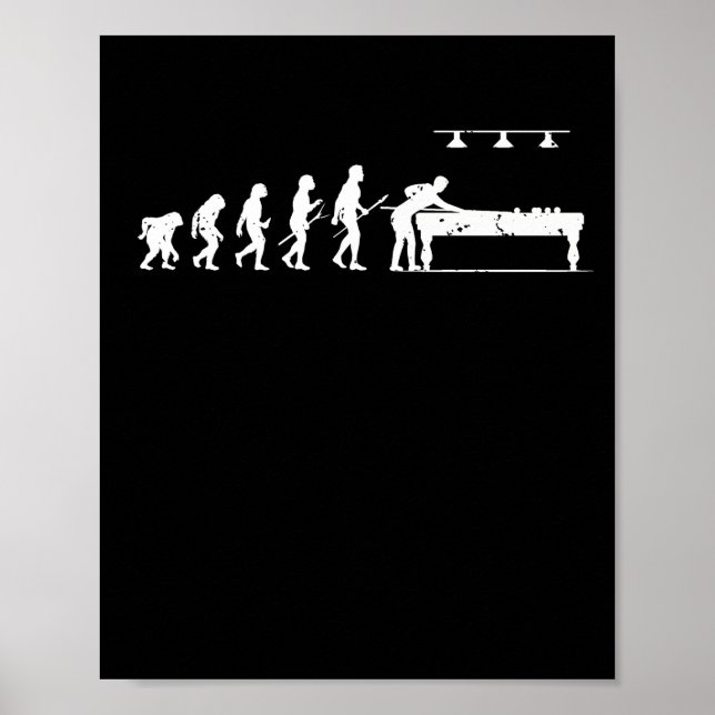 Poster Billiards Evolution Man Pool Billiards Jeu (Devant)