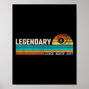 Poster Billiards Joueur légende depuis mars 2007 Annivers