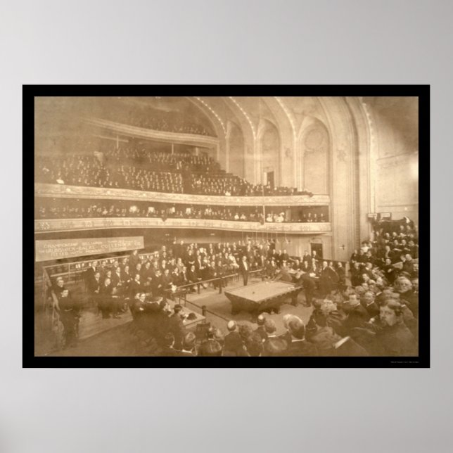 Poster Billiards photo du tournoi 1908 (Devant)