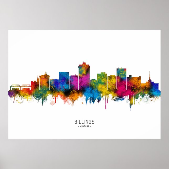 Poster Billings Montana Skyline (Devant)