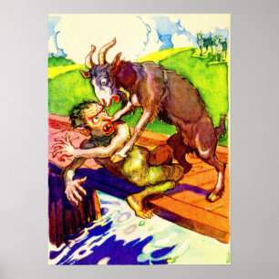 Poster billy chèvre gruff et troll