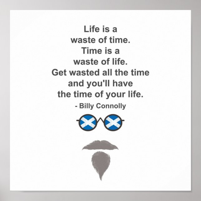 Poster Billy Connolly lunettes et devis (Devant)