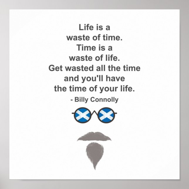 Poster Billy Connolly lunettes et devis (Devant)