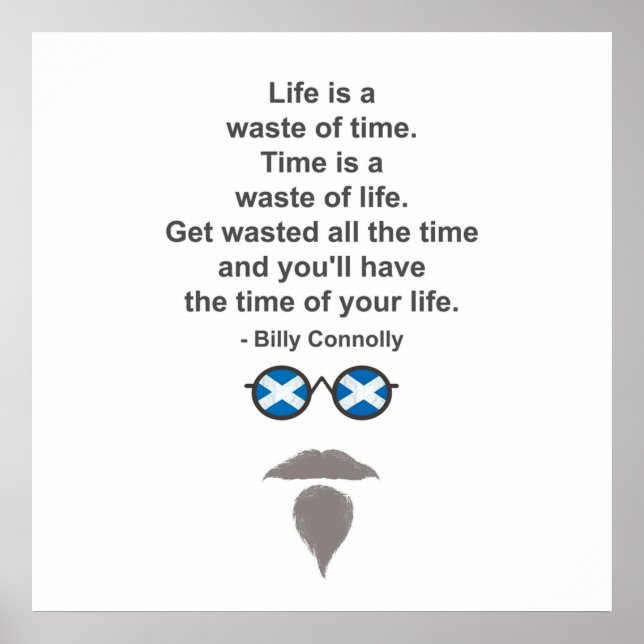 Poster Billy Connolly lunettes et devis (Devant)