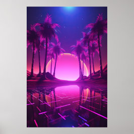 Poster Binary Bliss : Synthwave Euphoria