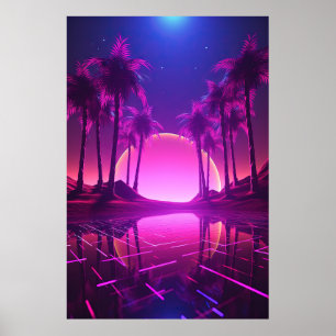 Poster Binary Bliss : Synthwave Euphoria