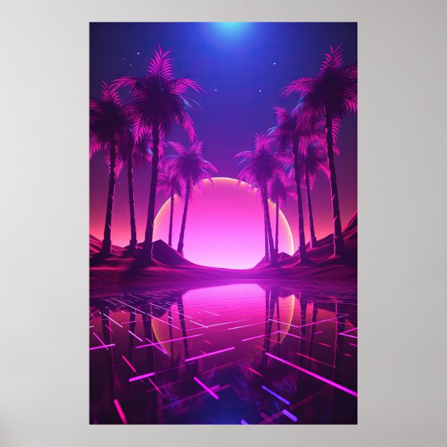 Poster Binary Bliss : Synthwave Euphoria (Devant)