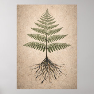 Poster Binary Botany - Art abstrait codage et nature