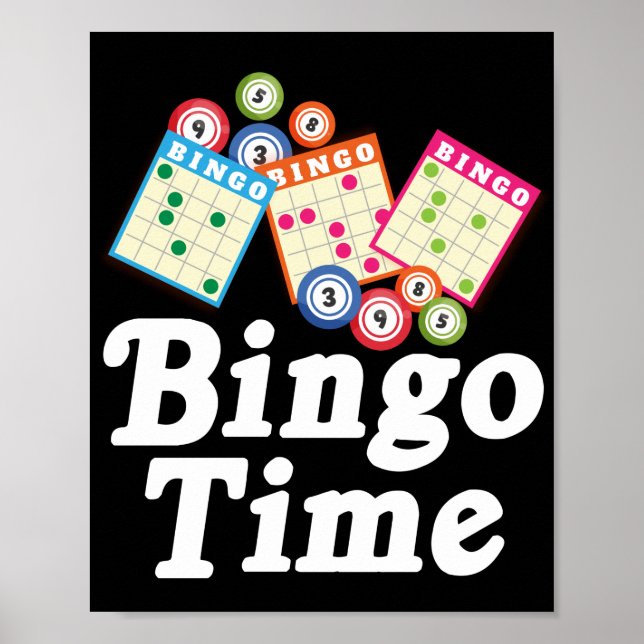 Poster Bingo Time Funny Lucky Gambling (Devant)